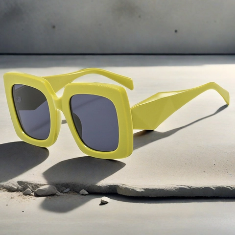 Fashion Oversized Square Sunglasses For Women Men Retro Geometric Temples PC Frame UV400 Protection Vintage Street Style