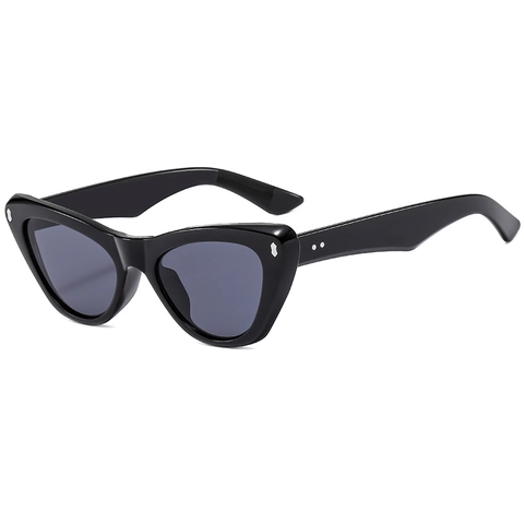 Vintage Cat Eye Sunglasses Retro Trendy Women UV400 Protection Anti Blue Light Glasses PC Frame Metal Rivets