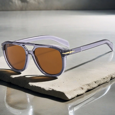 Gafas De Sol De Aviador Cuadradas Vintage Doble Puente Moda Montura PC Protección UV400 Para Hombres Y Mujeres