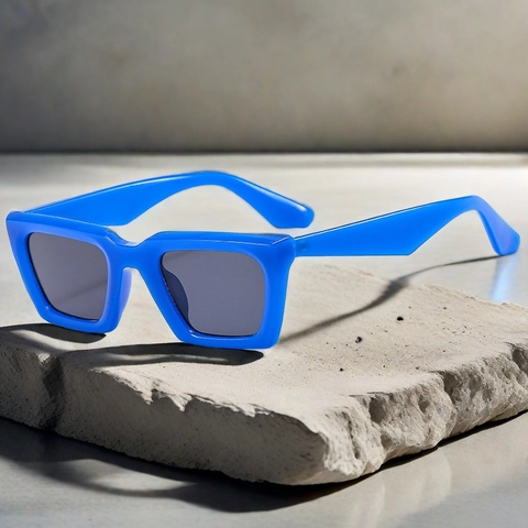 Lunettes De Soleil Rectangulaires Rétro Monture PC Verres AC Protection UV400 Mode Streetwear Style Vintage Y2K Pour Hommes Et Femmes