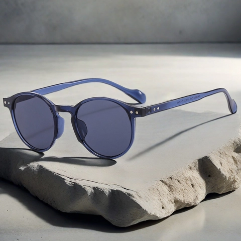 Gafas De Sol Redondas Ovaladas Retro Protección UV400 Montura PC Remaches Metálicos Moda Minimalista Mujeres Hombres