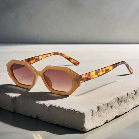 Occhiali Da Sole Esagonali Retro Protezione UV400 Montura PC Lente AC Geometrica Quadrata Piccola Moda Per Donne Uomini