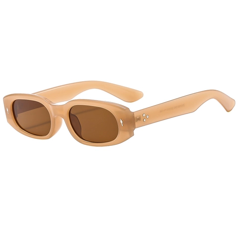 Retro Oval Sunglasses PC Frame AC Lens UV400 Protection Small Frame Punk Rivet Sunshade Fashion Eyewear Men Women