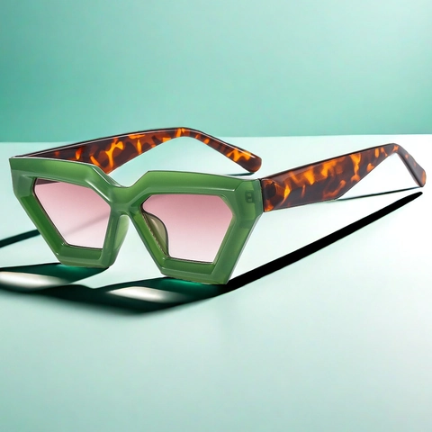 Geometric Cat Eye Sunglasses PC Frame UV400 Protection Vintage Fashion Candy Color Eyewear For Outdoor Party Travel