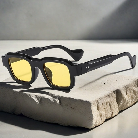Retro Vierkante Zonnebril PC-Frame AC-Lenzen UV400 Bescherming Reizen Feest Street Style Unisex Chic