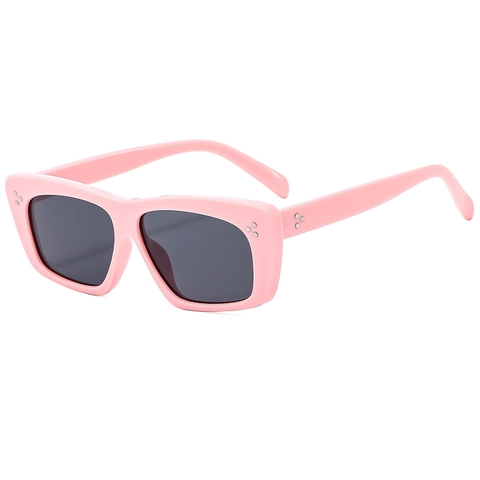 Retro Square Sunglasses Women Men Chunky Frame UV400 Protection Vintage Fashion Eyewear With Metal Rivets PC AC
