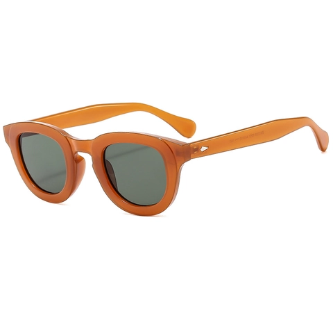 Retro Vintage Sunglasses PC Frame AC Lens UV400 Protection Anti Blue Light Oval Thick Frame Fashion Trendy Eyewear