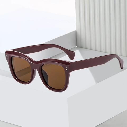 Retro Square Frame Sunglasses UV400 Protection Wide Leg PC Frame AC Lens Classic Simple Outdoor Unisex Eyewear