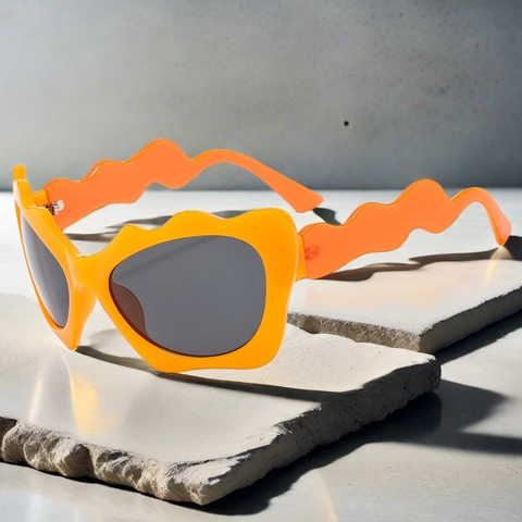 Occhiali Da Sole Con Montura Ondulata Bordo Irregolare UV400 PC AC Moda Per Feste Stile Y2K
