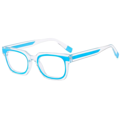 Montura Per Occhiali Quadrati Anti Luce Blu Retro Moda Colore A Contrasto Occhiali Ottici In PC Per Uomini Donne