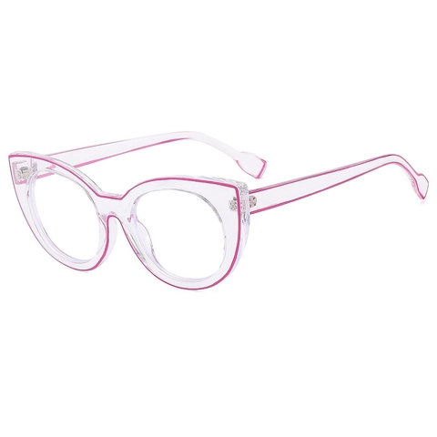 Cat Eye Blue Light Blocking Glasses Fashion Transparent PC Frame Eyeglasses Colorful Outline Retro Optical For Women