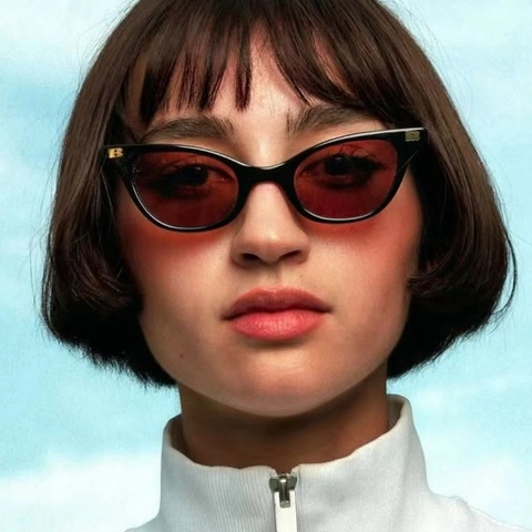 Occhiali Da Sole Retro Cat Eye Con Decorazione Lettera B In Metallo Protezione UV400 Montura PC Lente AC Moda Donna