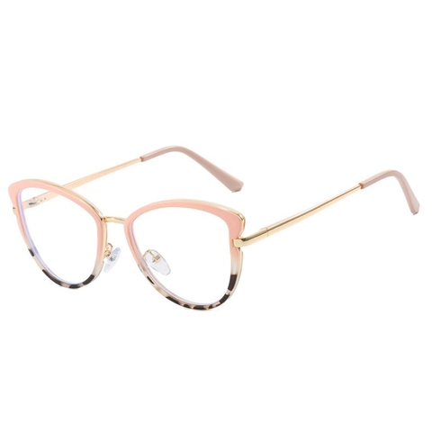 Occhiali Anti Luce Blu Occhio Di Gatto Montatura TR90 Metallo Moda Chic Vintage Da Donna