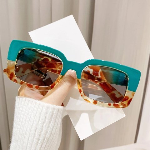 Square Sunglasses Vintage Contrast Color PC Frame PC Lens UV400 Protection Trendy Street Style Chic Unisex Eyewear