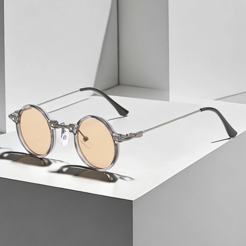 Gafas De Sol Redondas Retro Patilla De Metal Protección UV400 Tendencia Unisex Moda