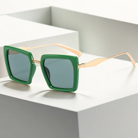 Fashion Oversized Square Sunglasses For Women Men Metal Plastic Frame UV400 Protection Gradient Lenses Lightweight Eyewear