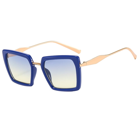 Fashion Oversized Square Sunglasses For Women Men Metal Plastic Frame UV400 Protection Gradient Lenses Lightweight Eyewear