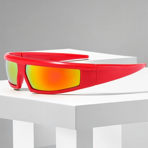 Lunettes De Soleil De Sport Monture PC Protection UV400 Écran Surdimensionné Style Futuriste Y2K Cyclisme Pour Hommes Femmes Plein Air