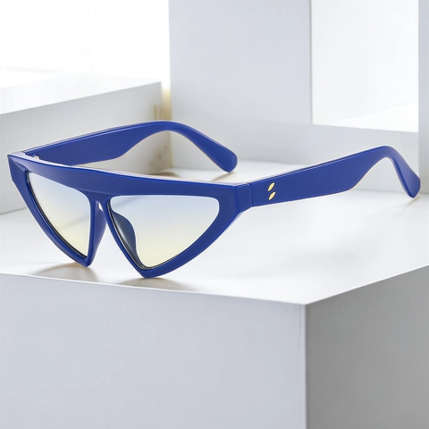 Lunettes De Soleil Œil De Chat Triangulaires Mode Géométrique Monture PC Protection UV400 Style De Rue Pour Hommes Femmes