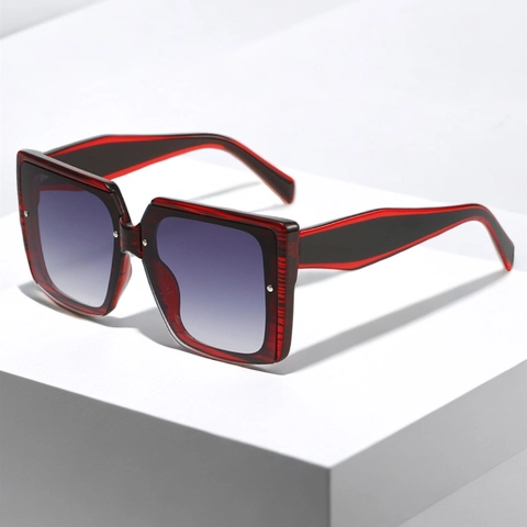 Occhiali Da Sole Quadrati Oversized Moda Protezione UV400 Lenti Sfumate Montura PC Rivetto Retro Per Donne Uomini