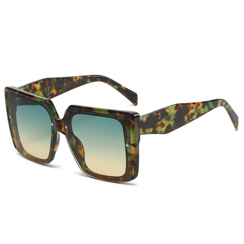 Occhiali Da Sole Quadrati Oversized Moda Protezione UV400 Lenti Sfumate Montura PC Rivetto Retro Per Donne Uomini