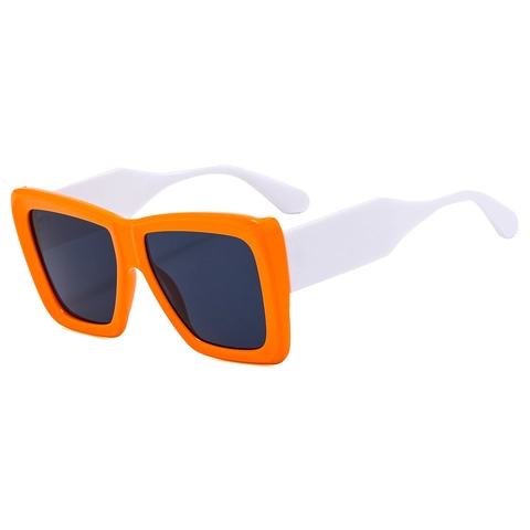 Oversized Square Sunglasses Plastic Frame Vintage Retro Style UV400 Protection Fashion Color Blocking Eyewear For Women Men