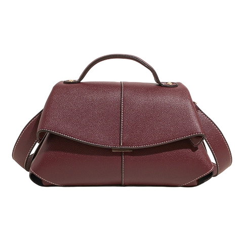 Women PU Leather Shoulder Crossbody Bag Fashion Pleated Boston Handbag Casual Top Handle Satchel Purse