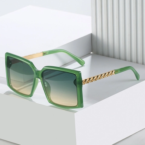 Oversized Square Sunglasses PC Frame Metal Chain Temples UV400 Protection Retro Fashion Travel Party For Women