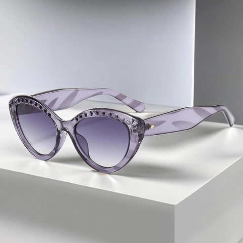 Occhiali Da Sole Cat Eye Montatura PC Protezione UV400 Rivetti Decorativi Retro Vintage Y2K Tendenza Per Donne