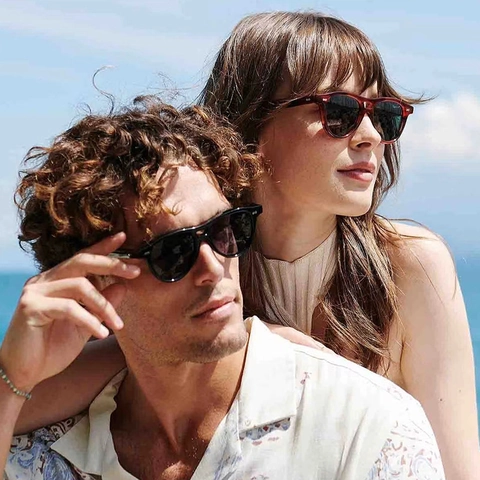 Retro Aviator Zonnebril Met Dubbele Brug UV400 Bescherming Mode Klinknagel PC Frame AC Lens Unisex Trendy