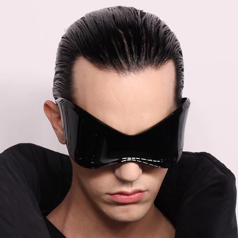 Occhiali Da Sole A Scudo Oversize Y2K Montatura In PC Protezione UV400 Futuristici Cyberpunk Per Uomini Donne