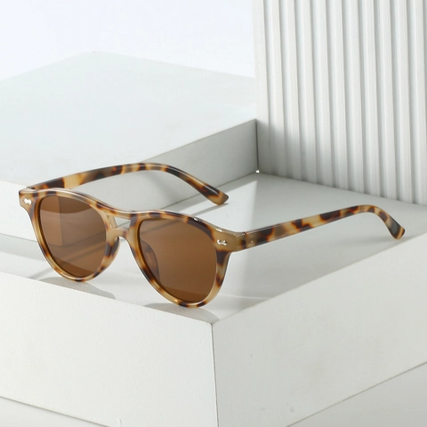 Retro Aviator Zonnebril Met Dubbele Brug UV400 Bescherming Mode Klinknagel PC Frame AC Lens Unisex Trendy