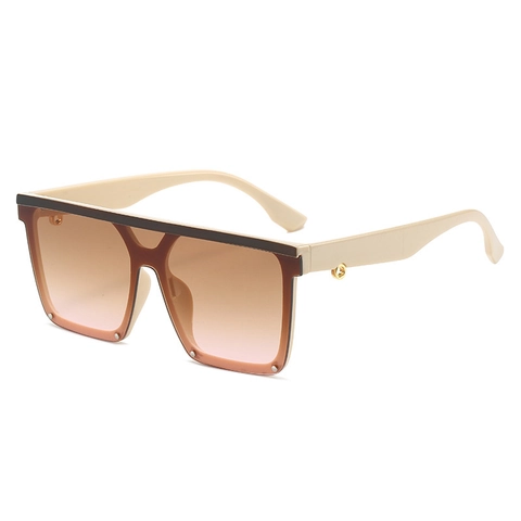 Fashion Oversized Square Sunglasses UV400 Protection PC Frame Gradient Lens Flat Top Retro Style Women Men