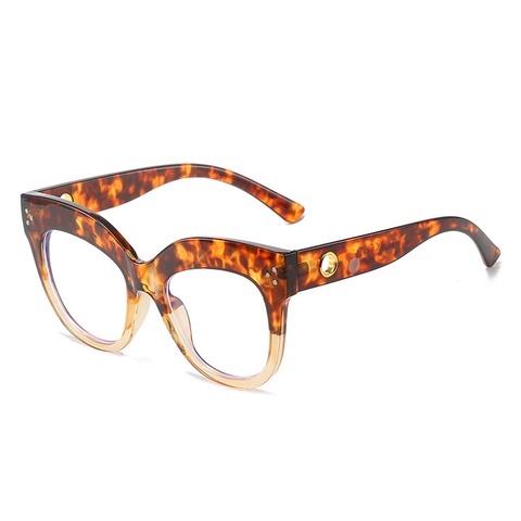 Montatura Per Occhiali Da Vista Gatto Da Donna Grande Retro Plastica Metallo Occhiali Ottici Anti Luce Blu Lenti Chiare