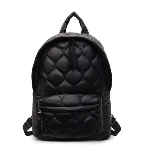 Zaino Trapuntato Donna Grande Capacità Nylon Imbottito Motivo Cuore Leggero Borsa Viaggio Scuola