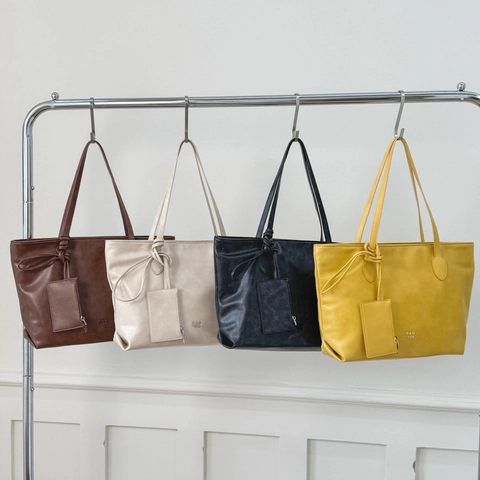 Bolso Tote Para Mujer Color Sólido Cuero PU Suave Gran Capacidad Bolso De Hombro Con Cartera Pequeña Estilo Coreano
