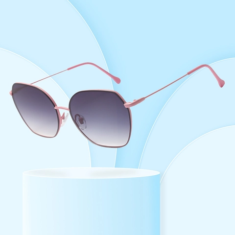 Retro Oversized Hexagon Sunglasses Metal Frame Gradient PC Lenses UV400 Protection Trendy Polygon Eyewear For Women Men