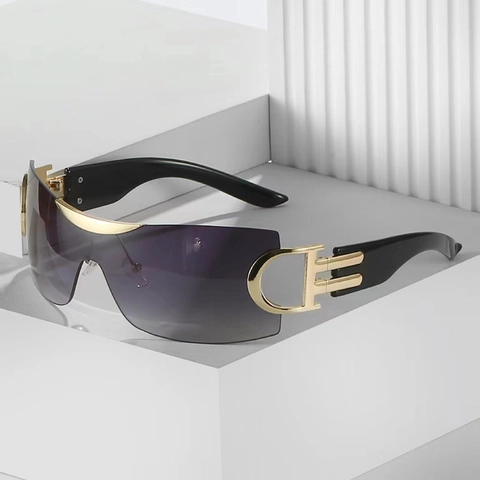Occhiali Da Sole Shield Monoblocco Moda Montatura In Metallo E Plastica Protezione UV400 Stile Street Y2K Per Donne