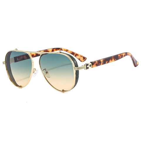 Occhiali Da Sole Aviator Montatura In Metallo Protezione UV400 Lenti Sfumate Moda Retro Per Uomini Donne