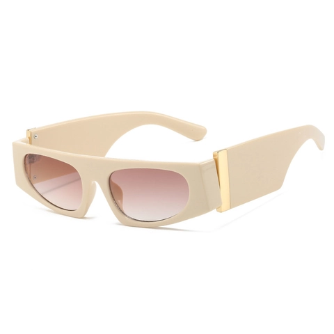 Occhiali Da Sole Rettangolari Retro Donne Uomini Protezione UV400 Montura PC Quadrata Asta Larga Lusso Chic