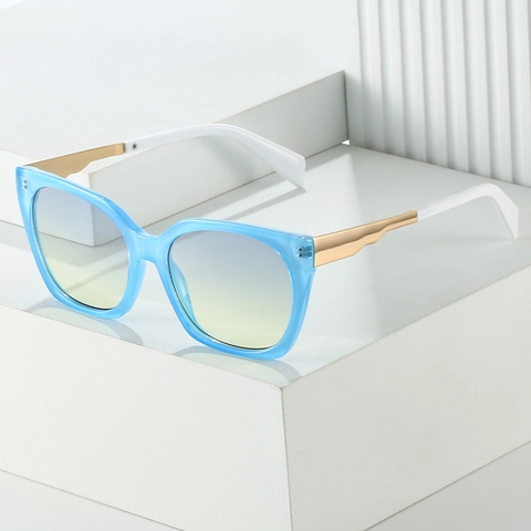 Retro Cat Eye Sunglasses PC Frame Metal Temple UV400 Protection Vintage Square Eyewear For Women Men