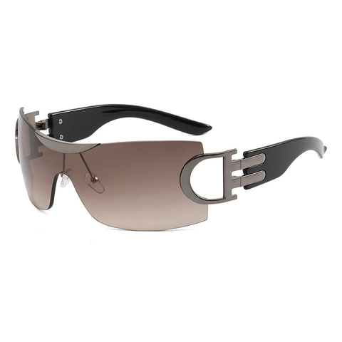 Occhiali Da Sole Shield Monoblocco Moda Montatura In Metallo E Plastica Protezione UV400 Stile Street Y2K Per Donne