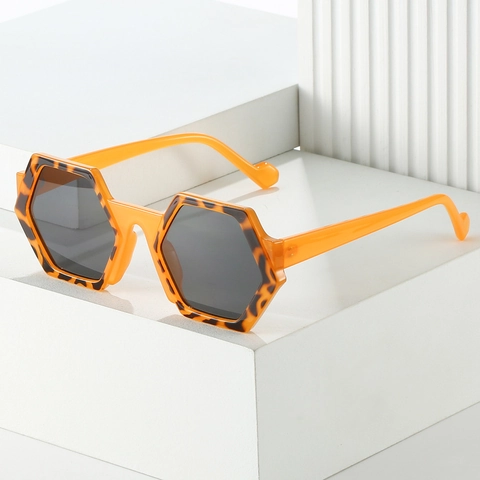 Lunettes De Soleil Hexagonales Monture PC Protection UV400 Style Vintage Géométrique Hip Hop Mode Femmes Hommes Universel