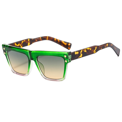 Retro Square Frame Sunglasses UV400 Protection PC Eyewear With Gold Rivets Fashion Candy Colors For Women Men