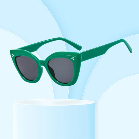 Retro Cat Eye Sunglasses UV400 Protection Polycarbonate Frame With Metal Rivet Decor Vintage Fashion For Women And Men
