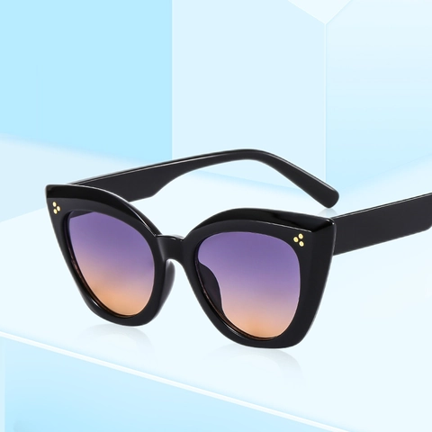Retro Cat Eye Sunglasses UV400 Protection Polycarbonate Frame With Metal Rivet Decor Vintage Fashion For Women And Men