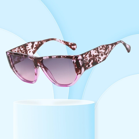 Square Frame Sunglasses PC Frame AC Lens Wide Temple UV400 Protection Fashion Retro Catwalk Style For Women And Men