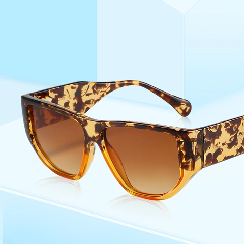 Square Frame Sunglasses PC Frame AC Lens Wide Temple UV400 Protection Fashion Retro Catwalk Style For Women And Men