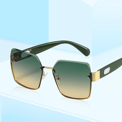 Fashion Square Sunglasses Women Luxury Gradient Lenses Metal Frame UV400 Protection Chic Vintage Eyewear Leopard Temples