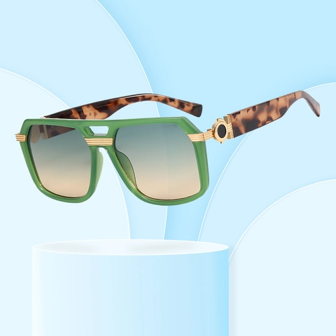 Fashion Square Frame Sunglasses UV400 Protection Oversized Vintage Metal And PC Tinted Lens Eyewear For Men Women